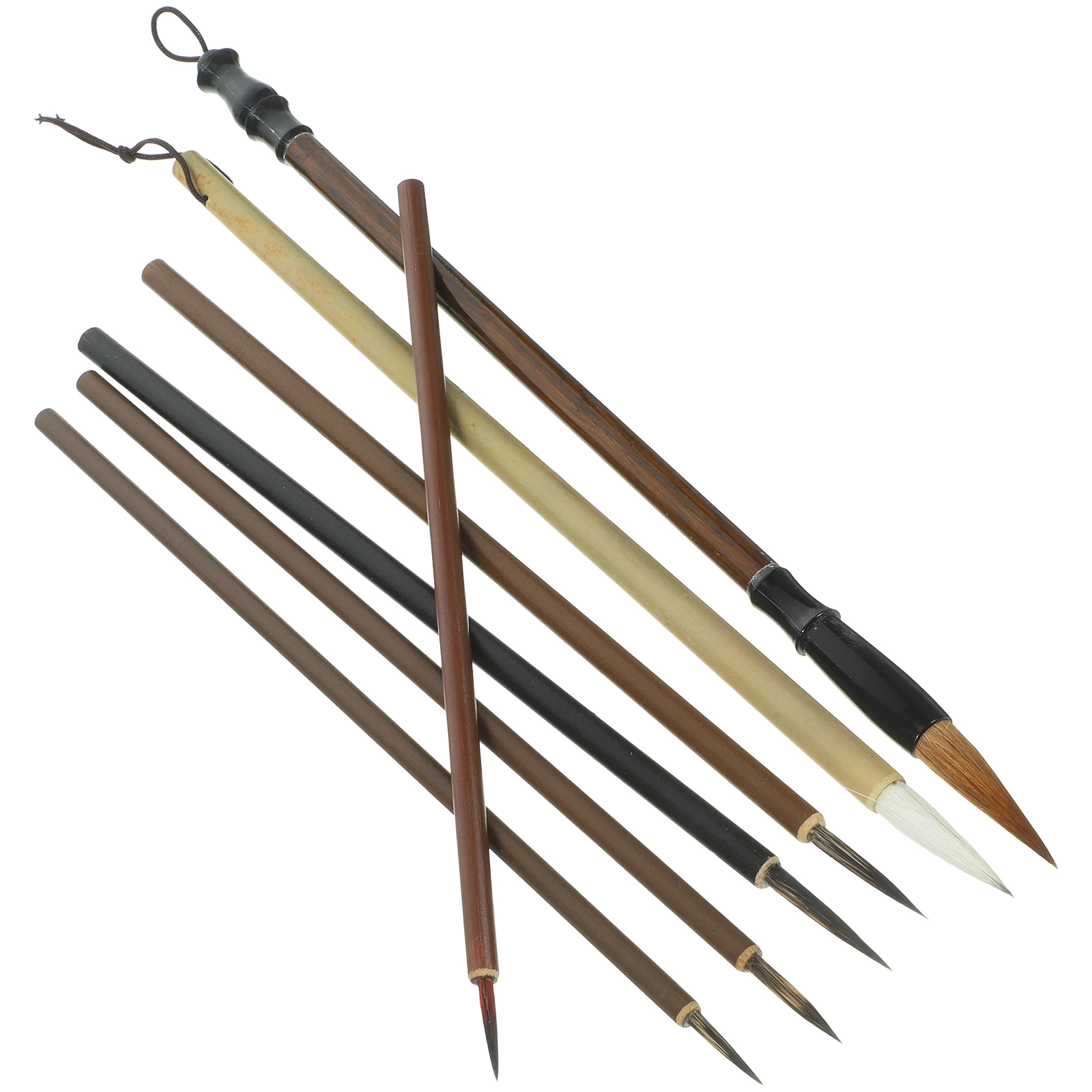 

7pcs Calligraphy Brush Set Fine Brushwork Wood Pen Drawing Supplies Sumi Brushes Traditional Ink Pens Chinese Painting Tools