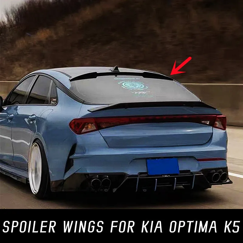 

For Kia Optima K5 DL3 2020 2021 2022 2023 Rear Window Roof Spoiler Wings ABS Plastic Black Carbon Tuning Car tyling Accessories