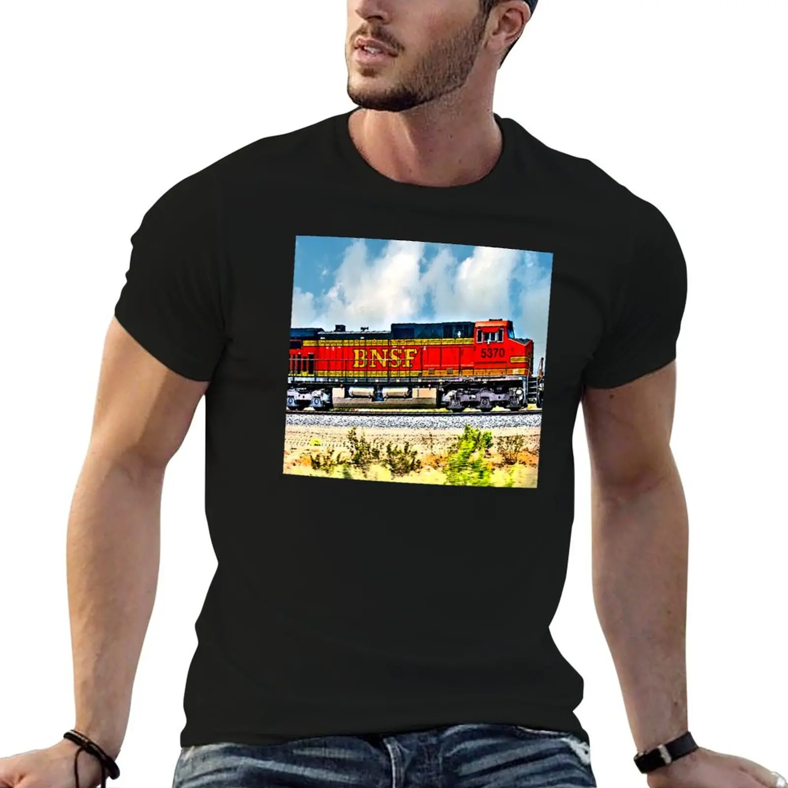 

BNSF T-Shirt men t shirt cotton 100% man t shirt graphic T-Shirt