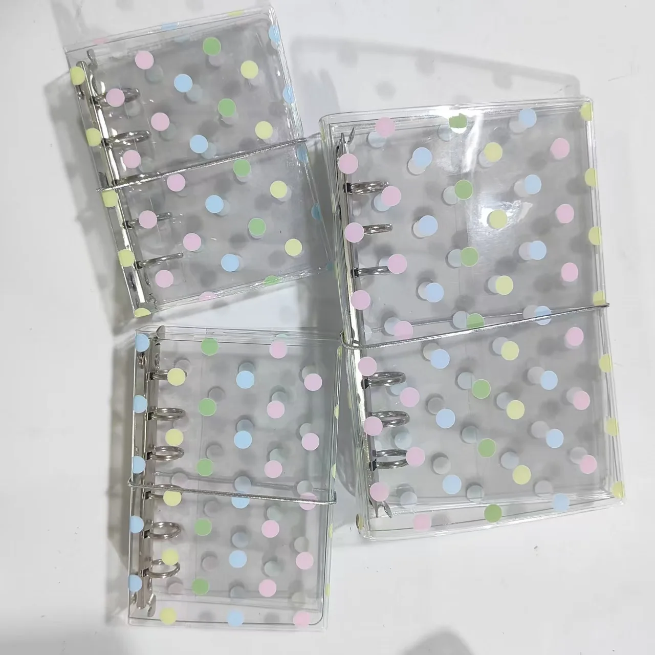 M5 A6 A7 Colorful Dot StrappyTransparent Loose Leaf notebook Cover Mini Portable Sticker Small Card Photo Storage Ledger