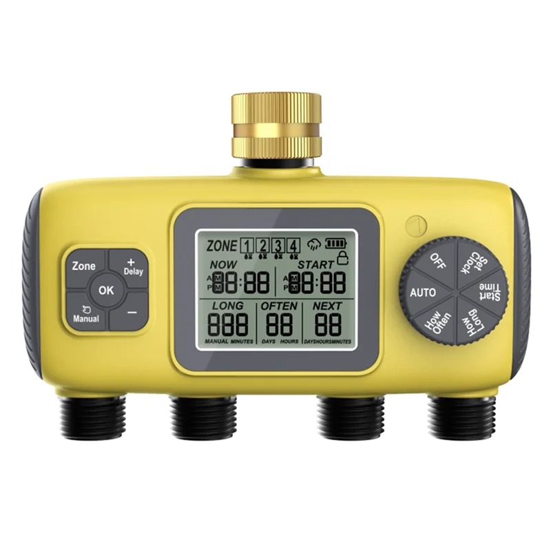 

BAAU 4-Way Garden Irrigation Timer Automatic Watering Device Forgarden Garden Auto Suitable Foroutdoor Courtyard Garden