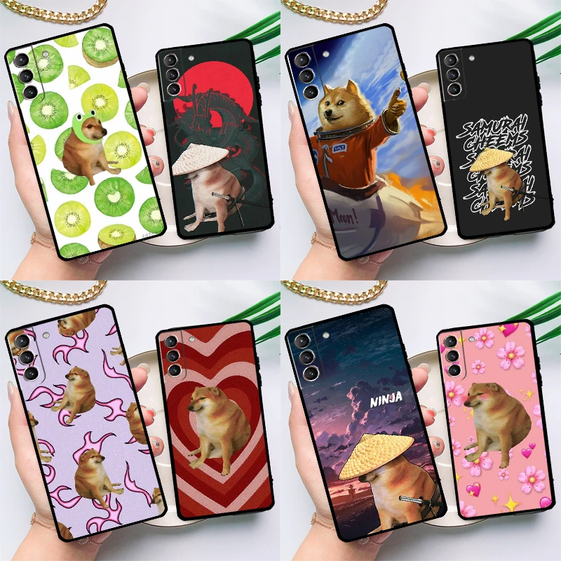 Doge Dog Cheems Meme Case For Samsung Galaxy S23 S22 S21 Ultra S20 FE S9 S10 Note 10 Plus Note 20 Ultra Full Cover