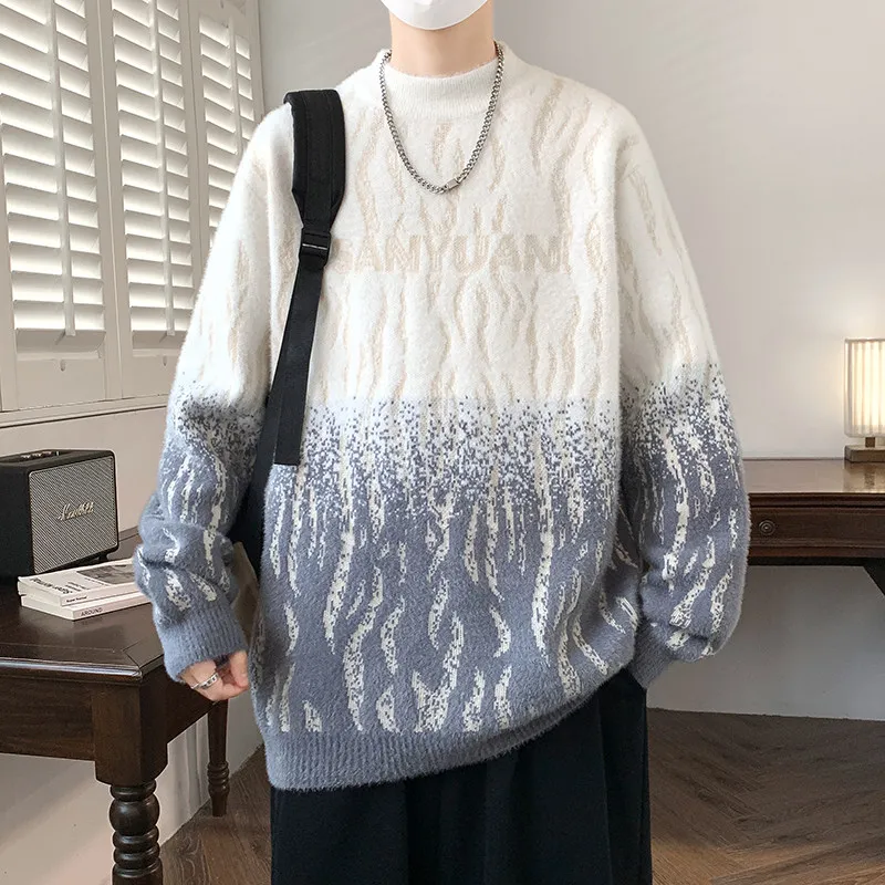 

Осенне-зимний новый молодежный вязаный свитер в стиле Hong Kong: модный, повседневный, универсальный, шерстяной трикотаж