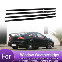 4PCS Car Outer Door Windows Rubber Weatherstrip For Lancer CY CX for Fortis Evo CZ 2007-2019 5727A005 5727A006 5757A017 5757A018