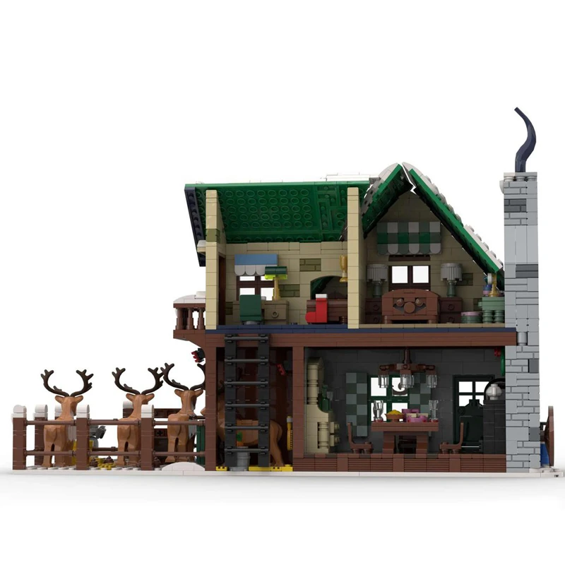 christmas theme holiday season house bricks santa xmas cottage blocks weihnachten navidad winter village church moc building set