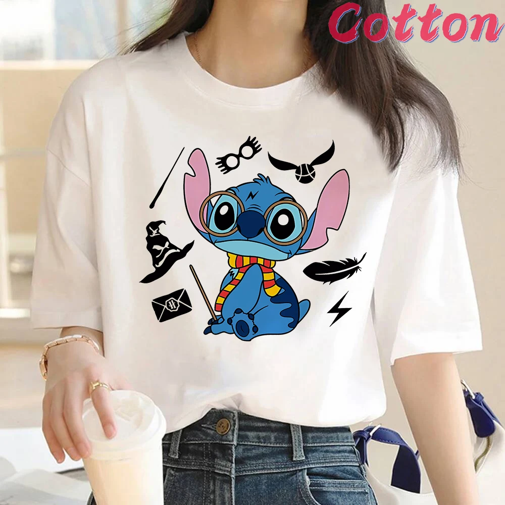 Women's T Shirt Magic Disney Stitch Printed Summer Fashion Girl T-shirt Casual Short Sleeve Female Clothing Top Tee T-shirt