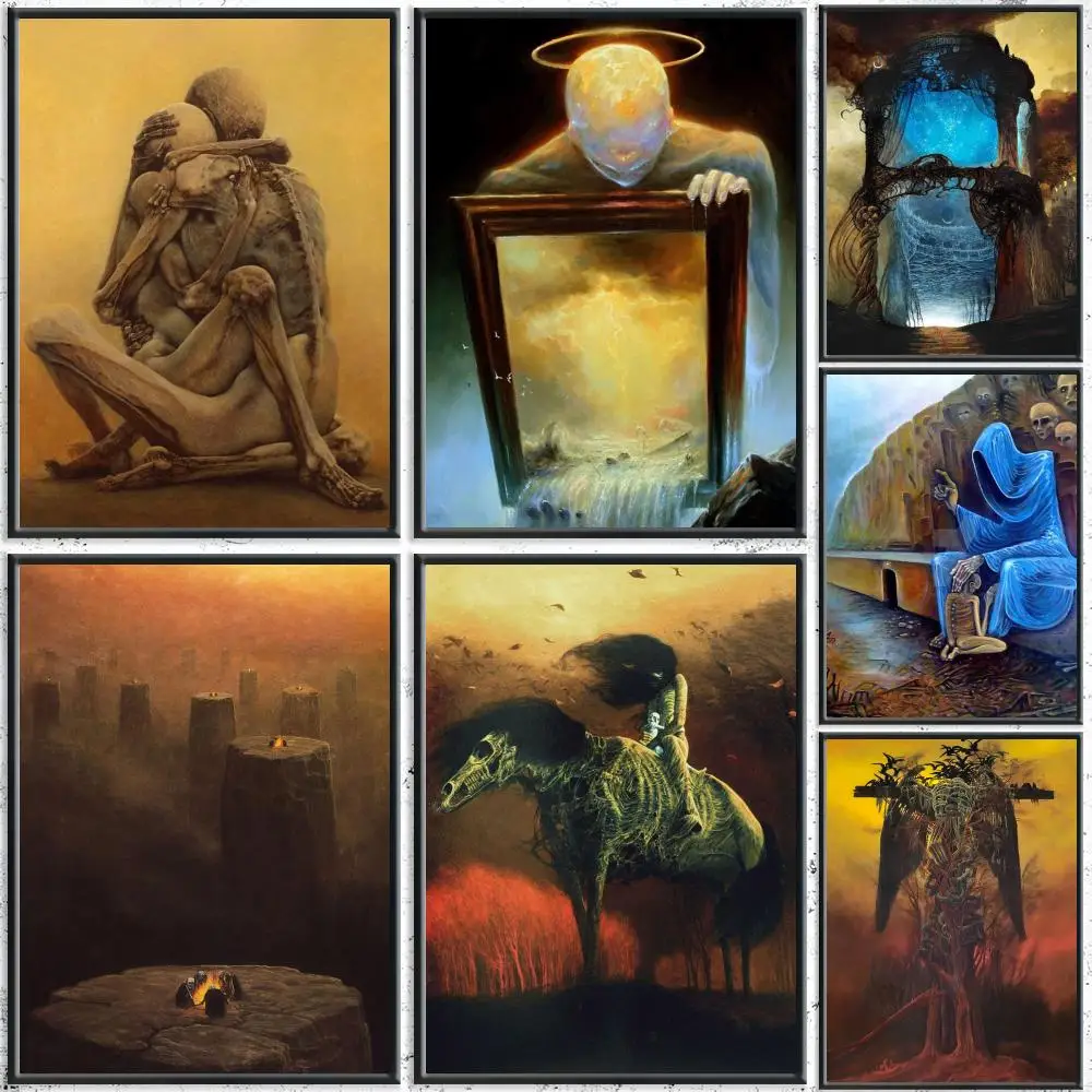 Art Z-Zdzislaw B-Beksinski Painting Calligraphy HD Canvas Poster Crease Free Waterproof All Space Wall Decor