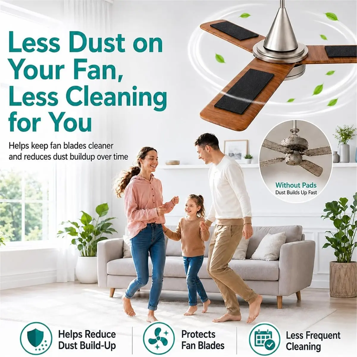 【MUST-HAVE LIST】 Ceiling Fan Filters for Blades 15 Pcs Activated Carbon Air Filter for Home Common Household Contaminants