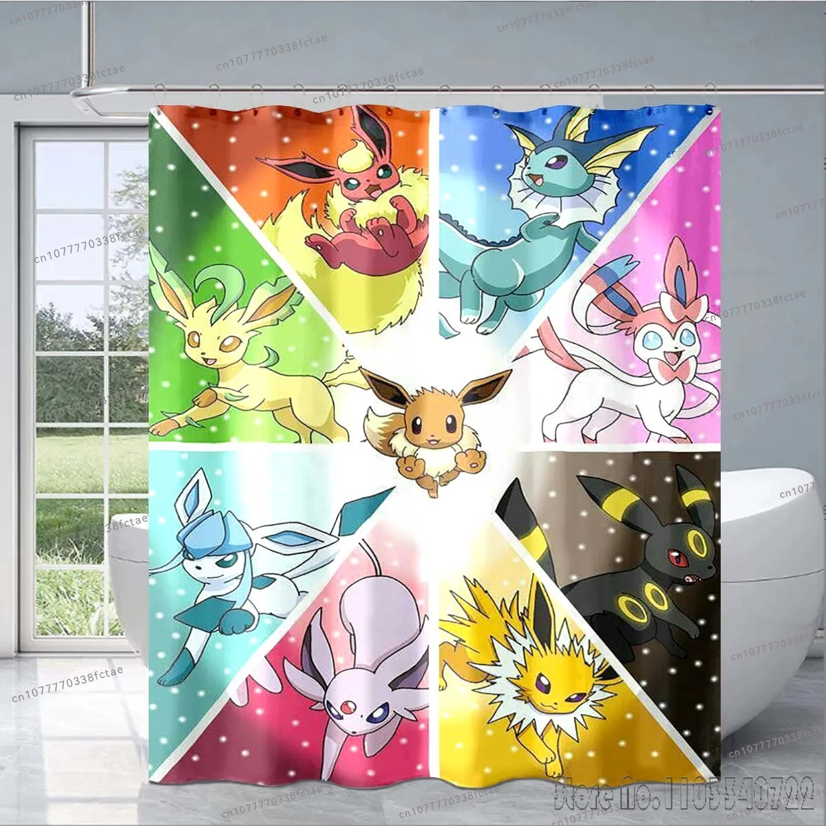 

2026 Горячая аниме Покемон Пикачу мультфильм занавеска для душа для ванны 1 шт. водонепроницаемая 3D милая с крючками для украшения детской ванной комнаты