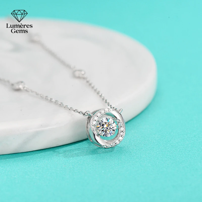 LumièRe Gems Platinum PT950 Morganite Necklace - Comfortable, Classic, Eternal Luxury Women'S High-End Jewelry - Party Gift