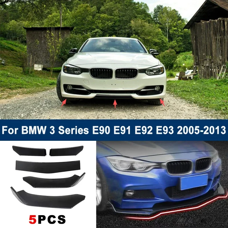 

Adjustable 5Pcs Sectional Front Spoiler Lip For BMW 3 Series E90 E91 E92 E93 2005-2013 Front Bumper Splitter Sport Body Kit