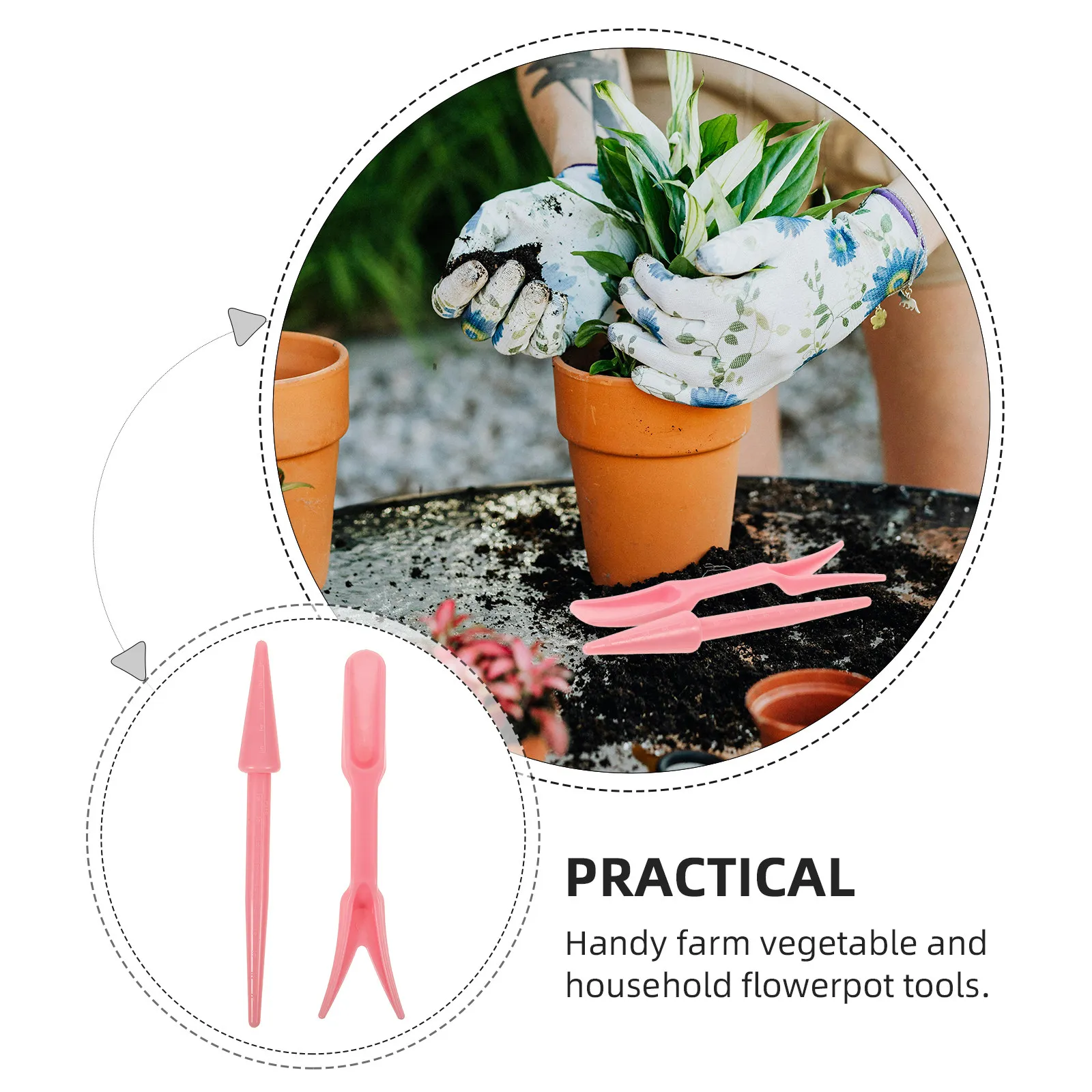 20Pcs Garden Dibber Widger Transplanting Tool Set Plastic Seedling Planting Tool Home Flowerpot Craft Plant Transfer Farming