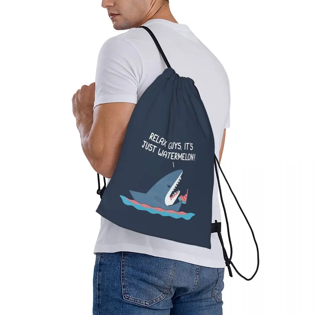 Relax Guys Portable Drawstring Bags, Bundle Pocket, Sports Bag, Bookbag para Homem, Mulher, Estudantes, Moda