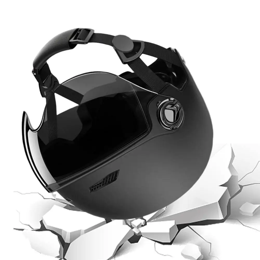 Fahrradhelm 3C-Zertifiziert für Männer, Frauen, Erwachsene und Kinder Cartoon-Elektrofahrrad-Motorrad-Halbhelm mit Schutzbrille – Detail 36