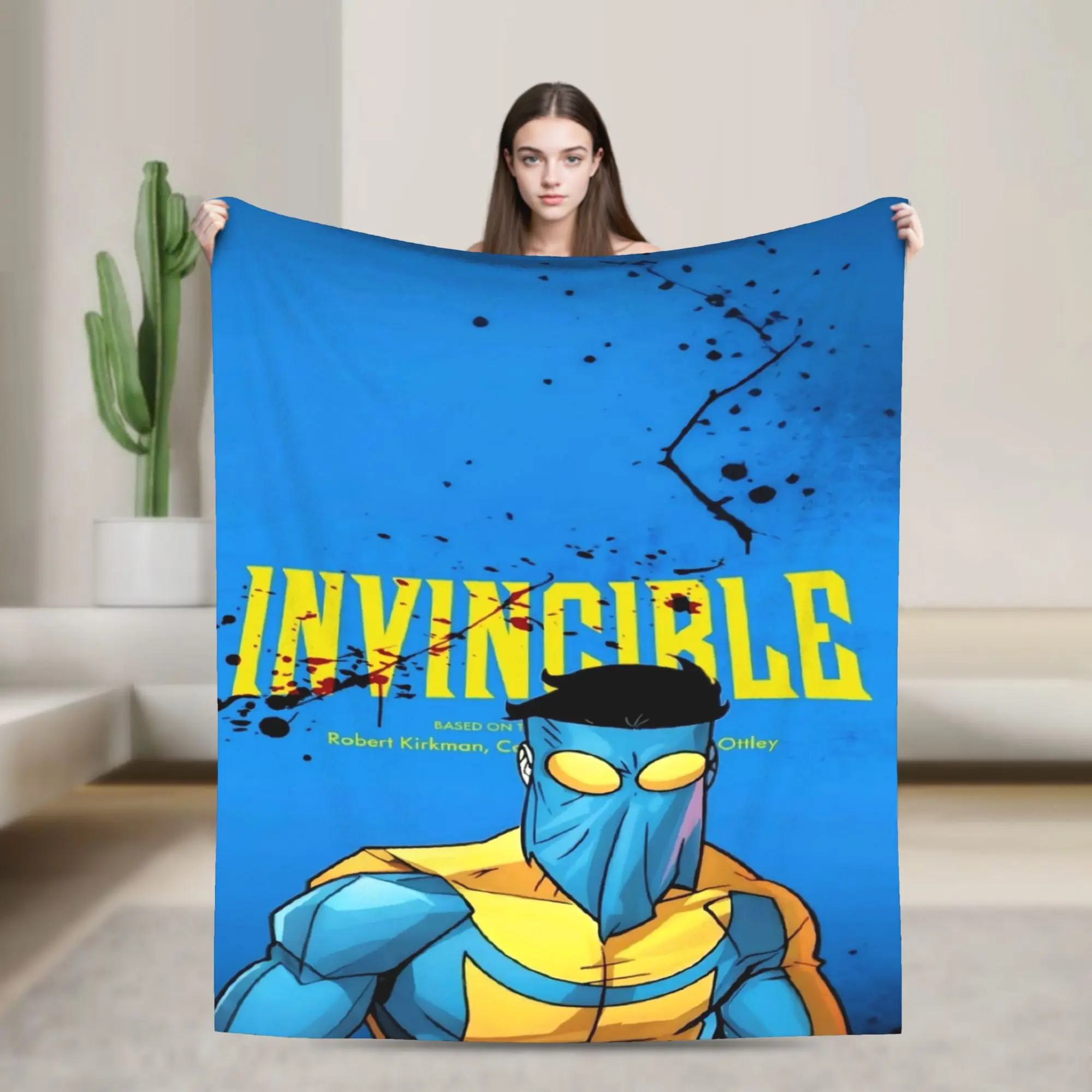 Super Warm BlanketChildren Airplane Travel I-Invincible-S Throw Blanket  Flannel Bedspread For Living Room Novelty Sofa Bed