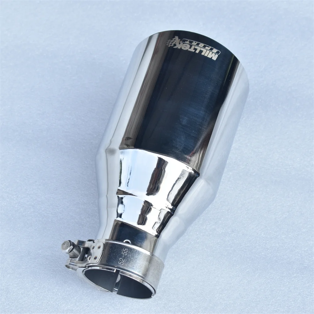 MILLTEK SPORT Auspuffblende aus 304 Edelstahl, abgewinkelt, Einzelrohr, 2,5 Zoll und 4,5 Zoll, Auto-Auspuffdüse zur Modifikation – Detail 6