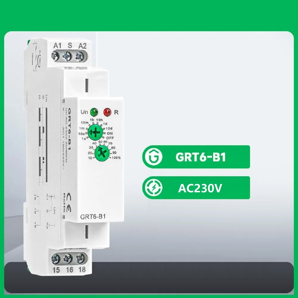 1pc AC220V GRT6-B1 Single Function For Time Relay 1SPDT Adjustable Power Timer Delay OFF Relay Turn Off/on
