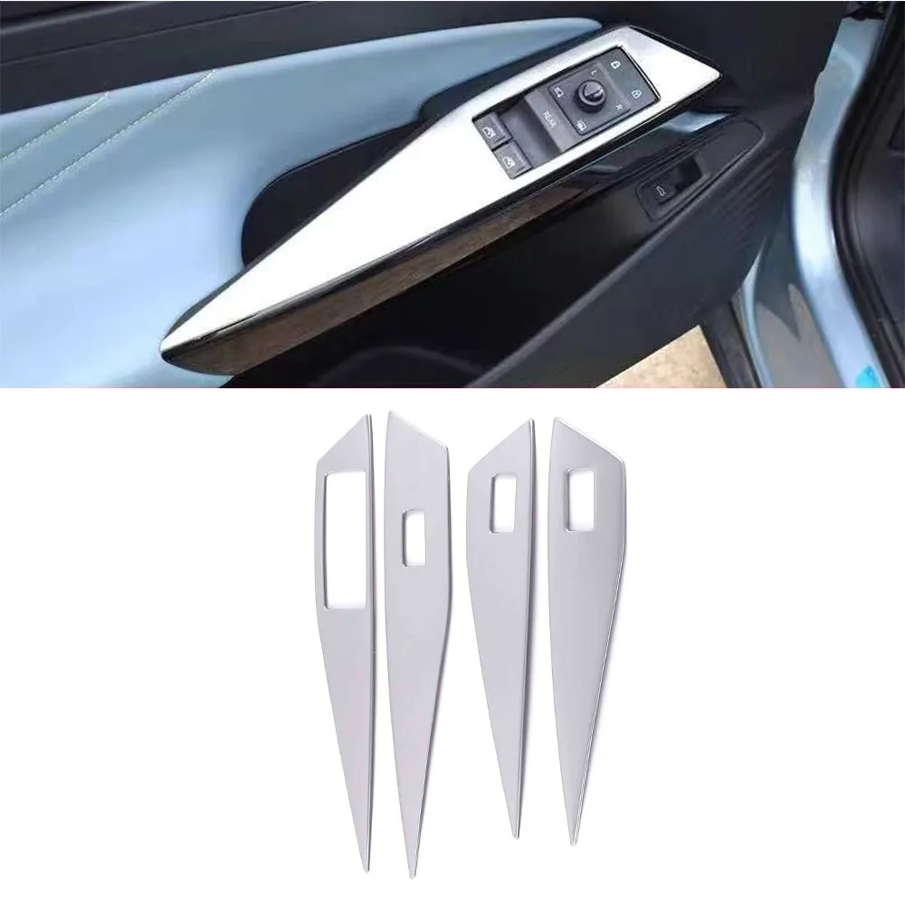 4 قطعة ل Volkswagen VW ID.4 ID4 ID.3 2021 2022 2023 باب السيارة مسند الذراع منظم النافذة رفع التبديل لوح أزرار تزيين غطاء #6
