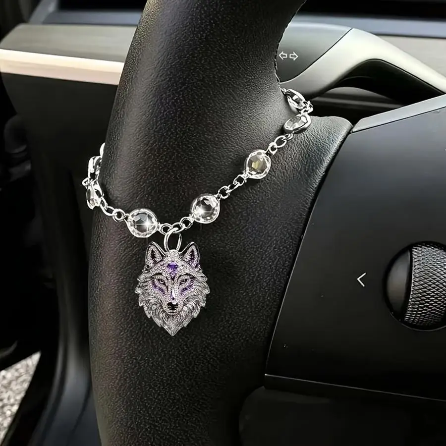 1/5/10/20/50/100pcs Item: Car Pendant with Wolf Head Design, Car Steering Wheel Decoration, Car Hanging Decoration, Modern, Refi