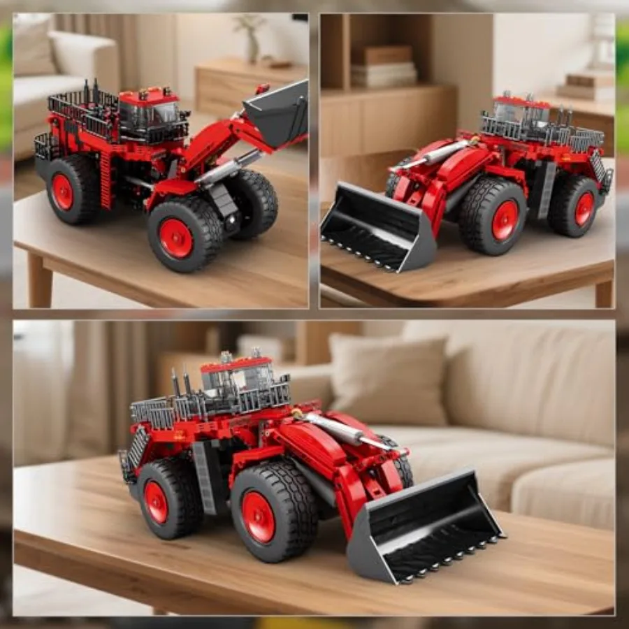 Bulldozer Building Blocks Set 22010 Engineering Vehicle Model Kit for Adults Remote Control Excavator Toy with 4Wheel Drive Gif
