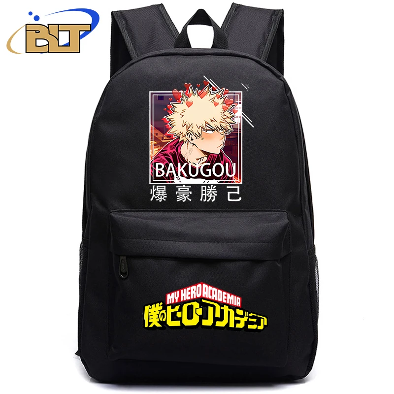 My Hero Academia anime student school bag black backpack kids school gift