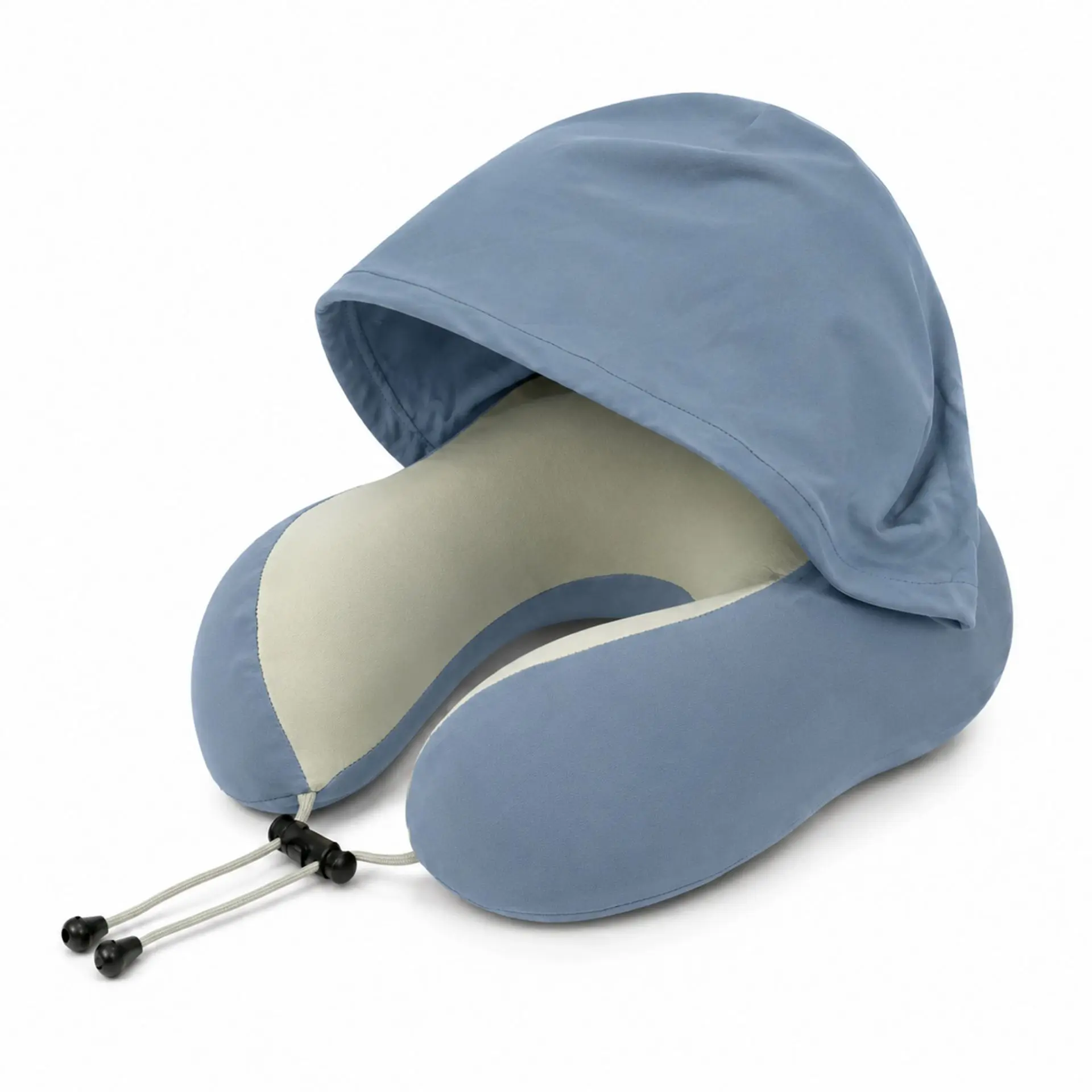 Neck Pillow Cool Ice Silk U-shaped Pillow Memory Foam Hooded Travel Pillow Cervical Pillow Neck Support for Airplane Car Office