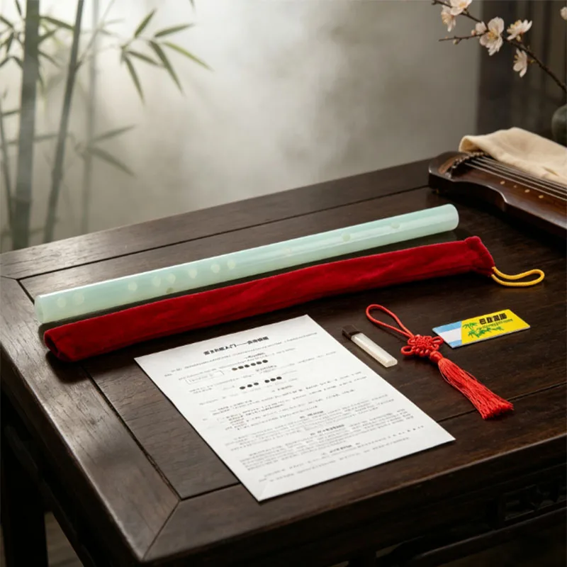 1Set Chinese Dizi Flute G Key Imitation Jade Woodwind Instrument With Full Accessories Ancient Traditional Music Flute Practice