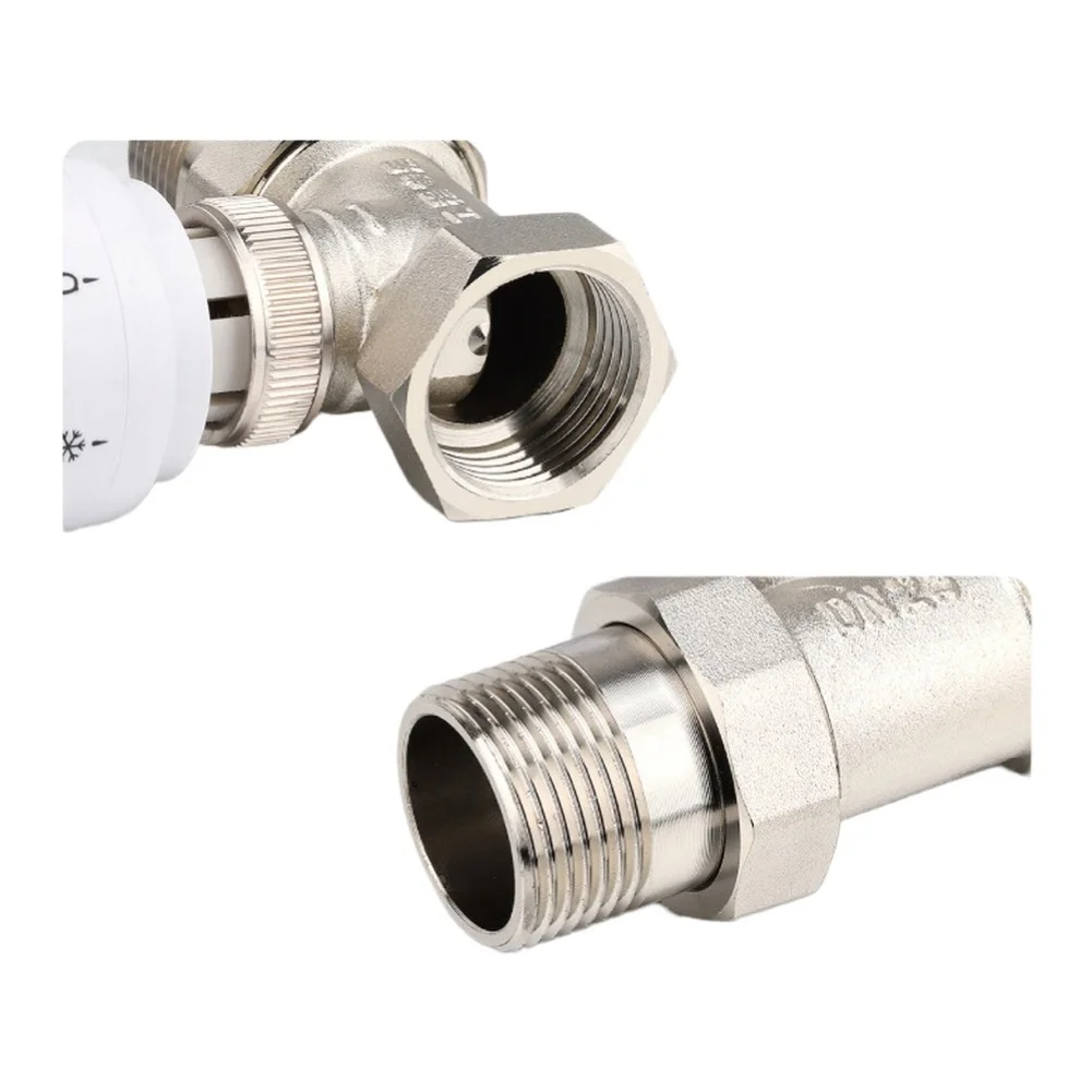 Brass Straight Automatic Temperature Control Valve for Radiators DN15 DN20 DN25 DN32 Compatible with 1/2 3/4 1 Inch Pipe Sizes
