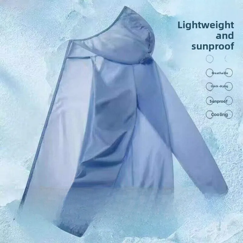 High-End Ultra-Thin Breathable UV Protection Jacket Men's Summer 2026 Fishing Hooded Coat Quick-Dry Ice Silk Loose Fit Youthful