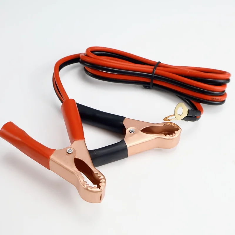 

2 Pcs 50AMP Car Battery Inverter Wire Power Transfer Cable with Alligator Clip And 0.25 Inch/6.3mm Ring Terminal Hole Size 40x32