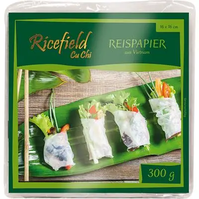 Viereckiges Reispapier 16cm 300g-Reisfeld