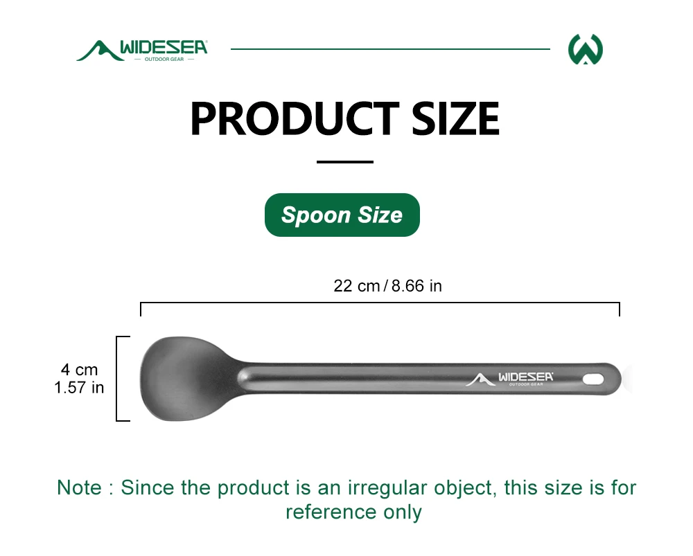 WIDESEA Campinglöffel aus Aluminium mit langem Griff, 20 g, leicht, tragbar, Outdoor-Ausrüstung – Detail 3