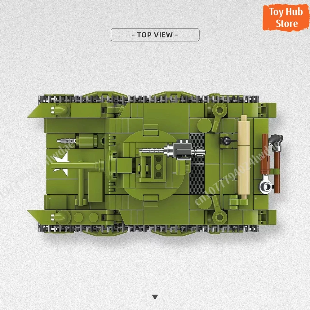 제2차 세계대전 미국 육군 M3A1 스튜어트 1:35 블록 장난감 크리스마스 선물 교육용 군사 모델 교육용 장난감 크리스마스 선물