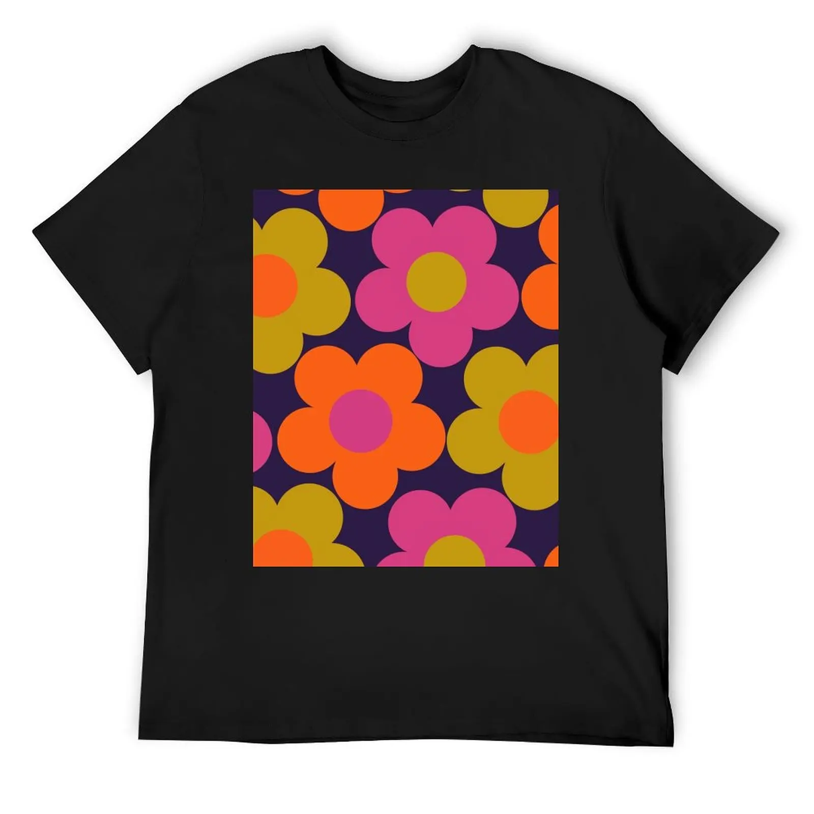 

60s Style Neon Flowers T-Shirt