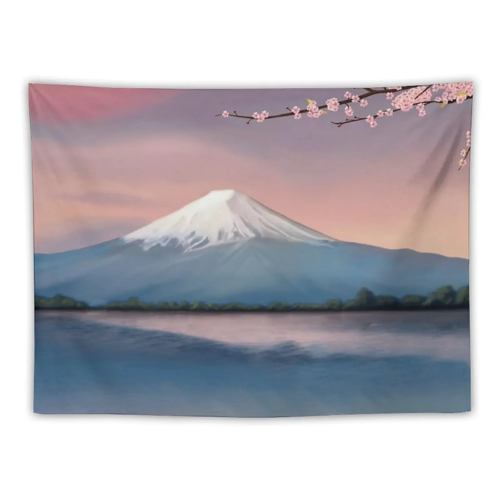 

mt fuji with cherry blossoms Tapestry Decoration For Rooms Room Decorator Home And Comfort Decor Christmas Decoration Tapestry