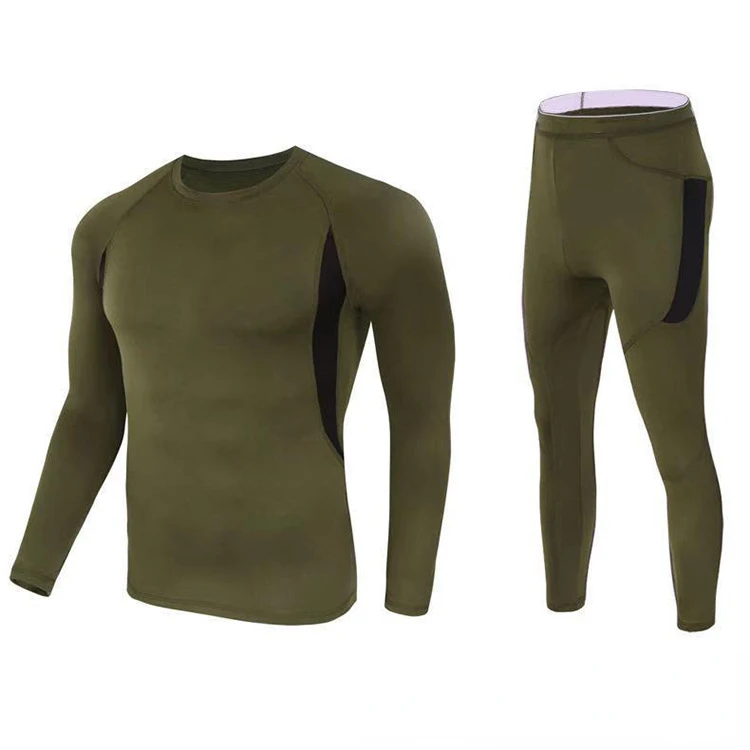 Tactical Suit for Men Underwear Thermal Elastic Running Cycling Hunting Military Clothing Set for Men Female Clothing Set