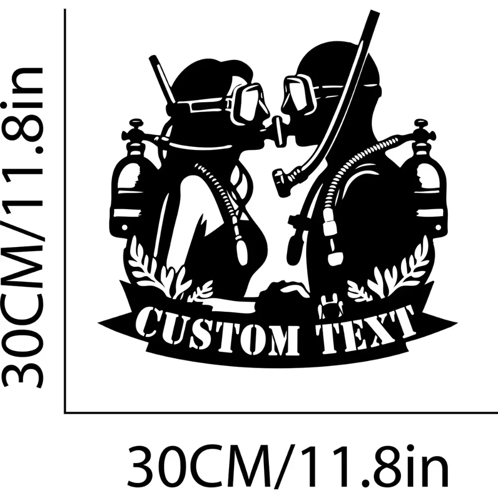 Custom Scuba Diving Art for Home Metal Wall Art,Personalize Couple Name Exceptional Giftfor Couples,Striking Scuba Diving Design