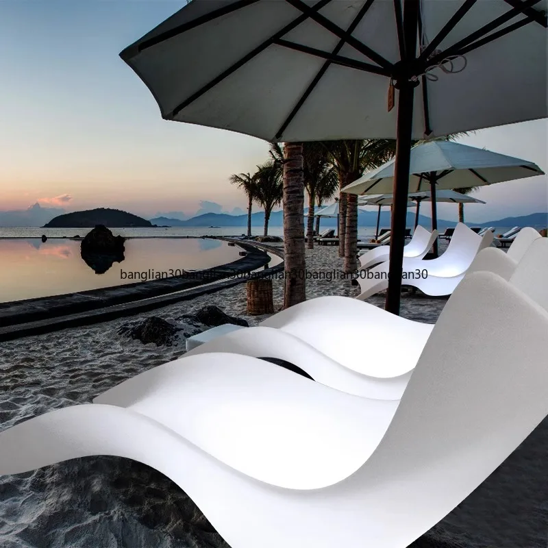 كراسي الشاطئ المضيئة كراسي الصالة كراسي حمام السباحة في الهواء الطلق في الهواء الطلق فندق الشمال كرسي أريكة واحد البلاستيك الظهر #4