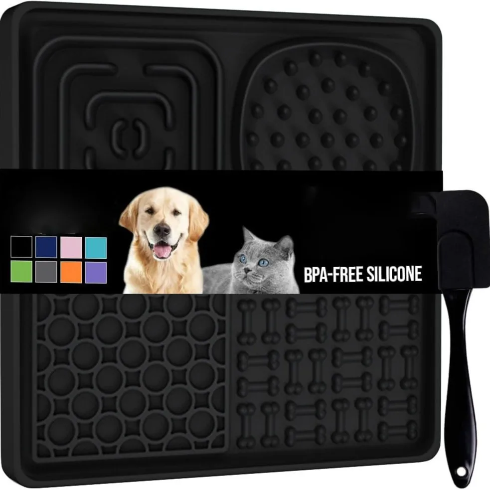 

Silicone Suction Lick Mat – Slow Feeder, Bath Stabilizer & Training Tool for Dogs" Key Features Included