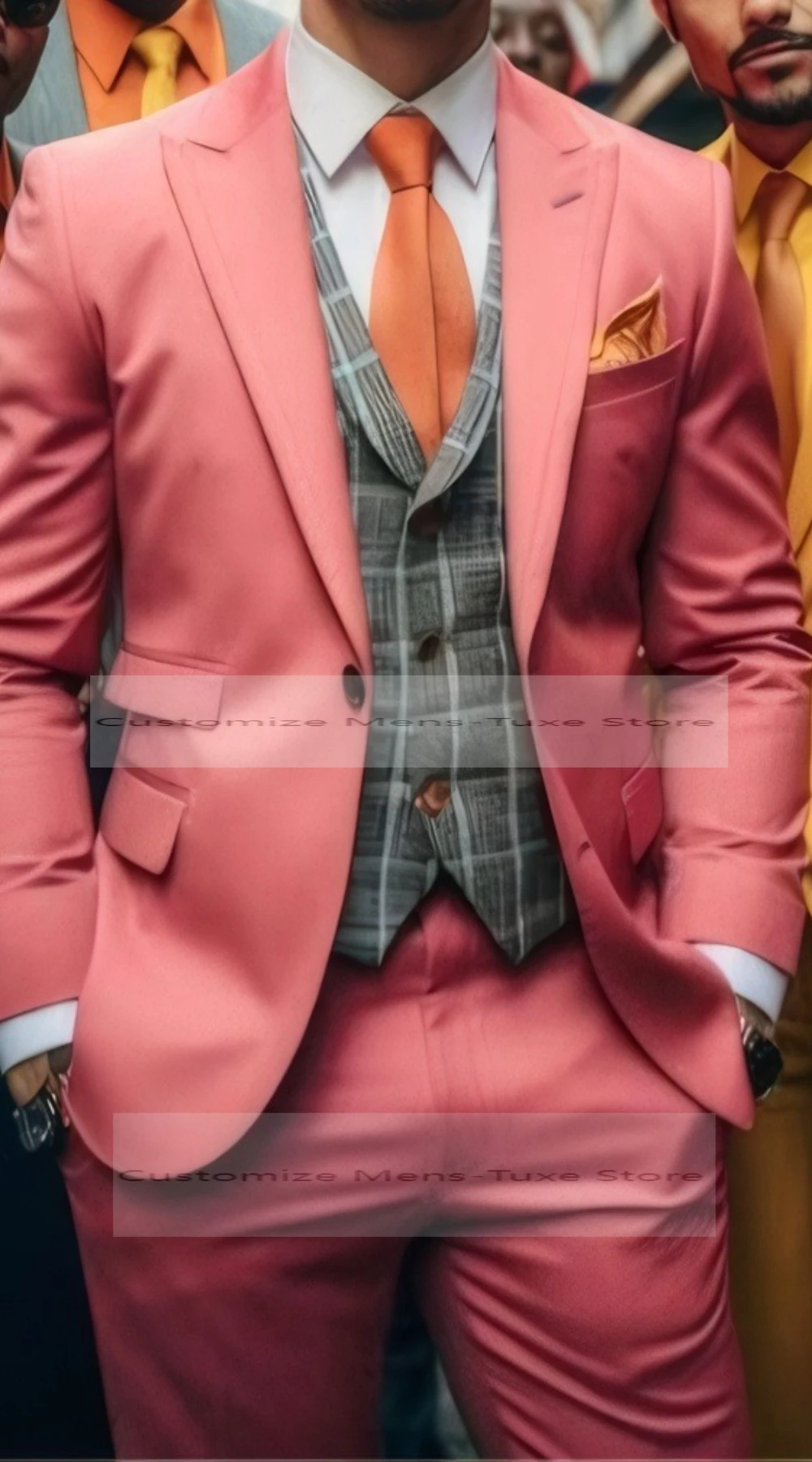 

2025 Suits for Men Top and Pants Without Vest Business Casual Gentlemen Wear Fashion Formal Wedding Groom Tuxedo Slim