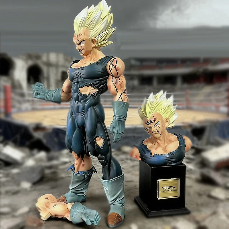 

Anime Dragon Ball Z Action Figure Majin VF Statue Vegeta Super Saiyan 2 Figures Double Headed Model 28cm PVC Collection Toys
