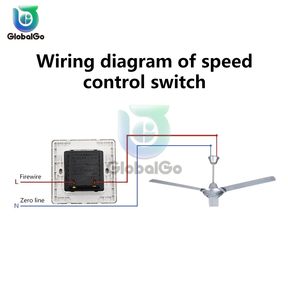 86 Type Ceiling Fan Adjustment Stepless Speed Controller Wall Switch AC 220V 10A for 15-300W Dimmer