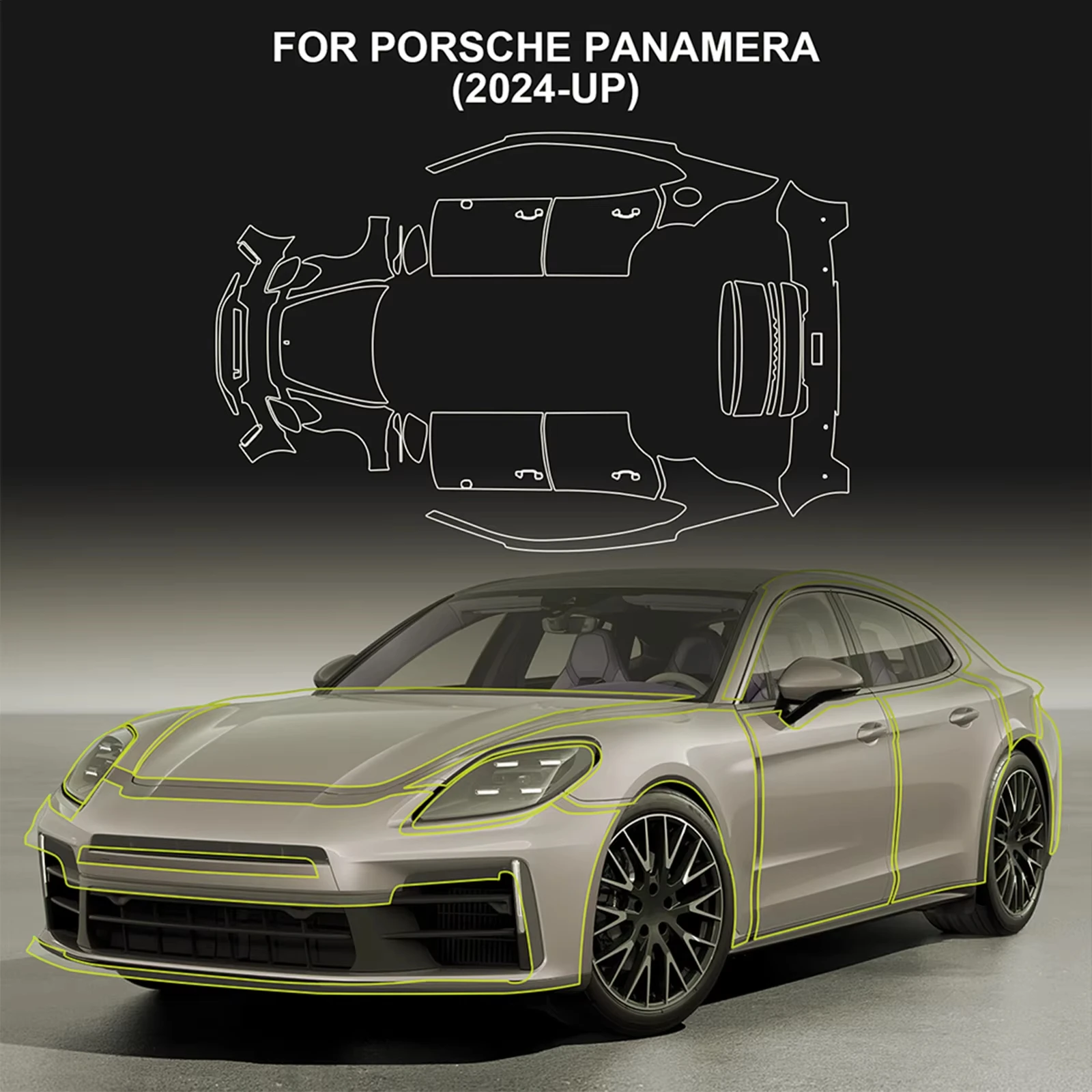 

Pre-cut Car Paint Protection Film for Porsche Panamera Base 2024-UP PPF Transparent Body Sticker Anti-scratch Clear Decal Kit