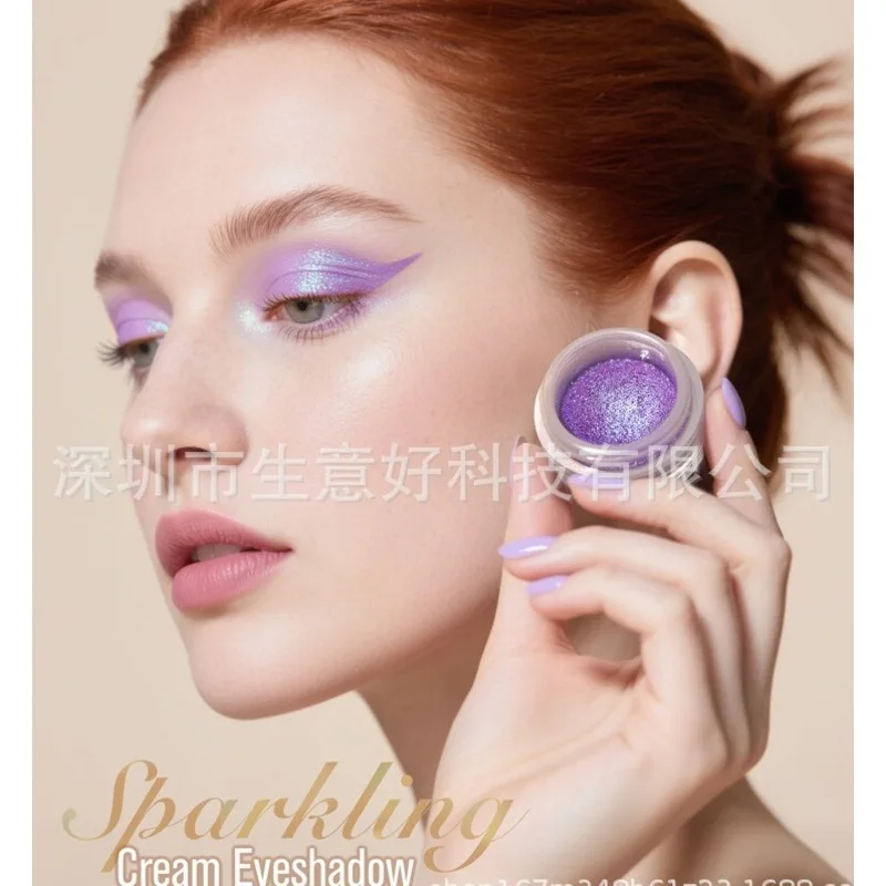Mashed Potato Eyeshadow, High-sparkle Diamond Single-color Wet Eyeshadow, Metallic Luster, High Color Display, Creamy Texture
