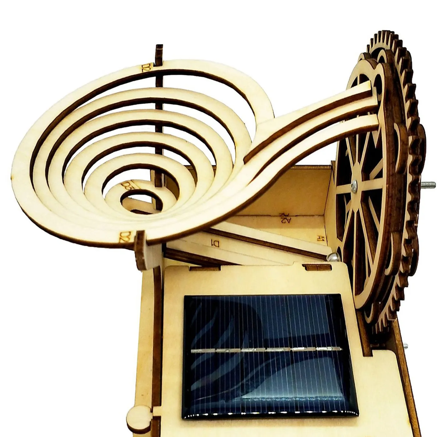 BAAA-3D مسار تشغيل الرخام الخشبي يعمل بالطاقة الشمسية DIY ألغاز نموذج تجميع عدة ألعاب هندسية لبناء المعدات الميكانيكية