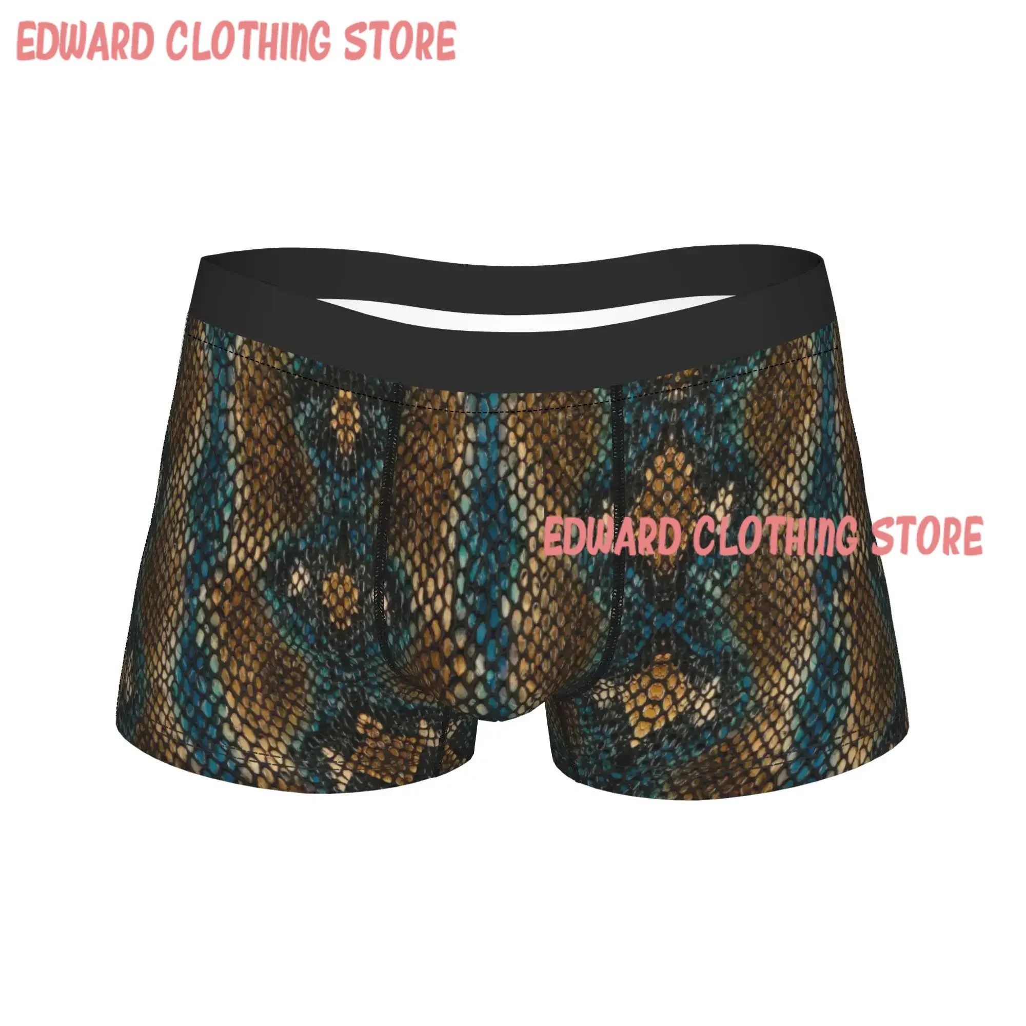 Pattern Snake Snake Print Underwear  Man Underpants Custom DIY Funny Boxershorts Hot Sale Shorts Briefs Plus Size