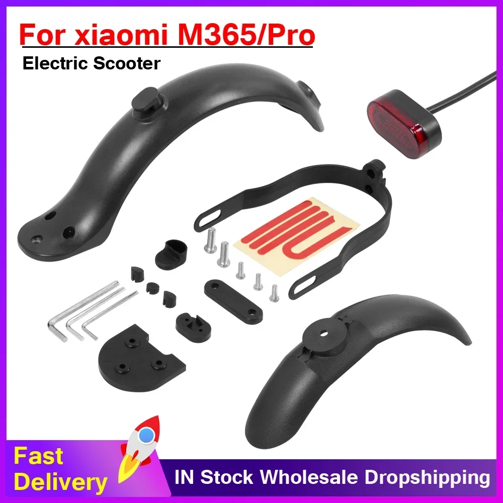 1Set Fender Heighten Pad/ Support Bracket/Taillight/Rubber Cap for Xiaomi M365 Pro 1S Electric Scooter Rear Wheel Fender Kits