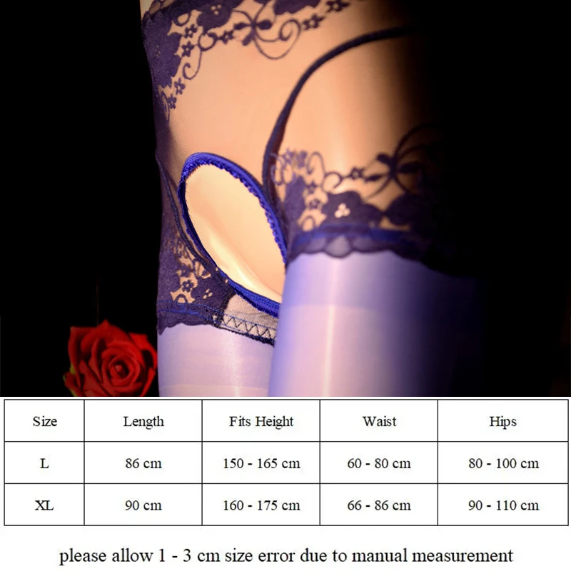 Women Oil Shiny Stocking Open Crotch Erotic Sexy Lingerie Smooth Transparent Pantyhose Crotchless Intimates Plus Size Tights image 6