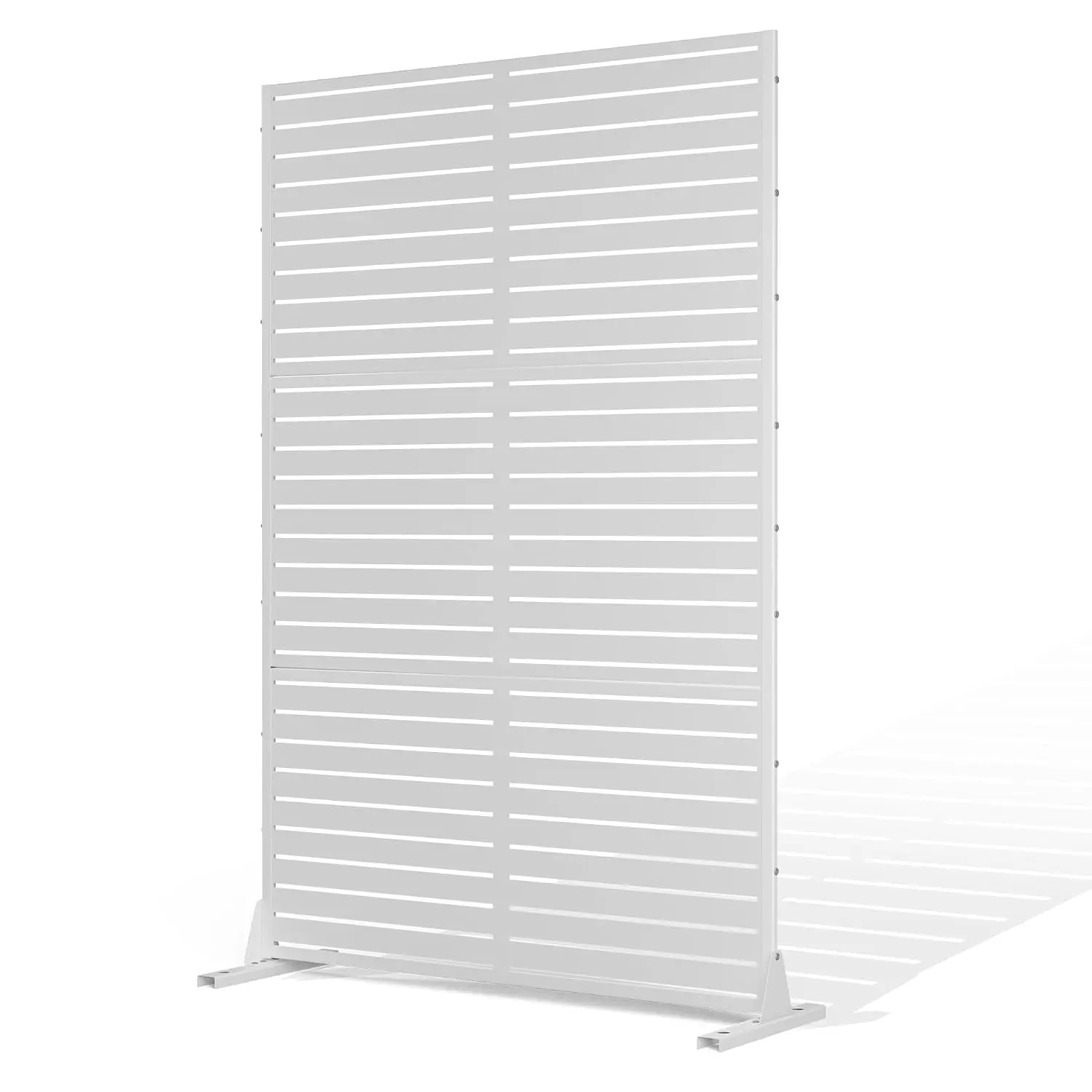 Metal Privacy Screen Outdoor Freestanding Fence Panel, 72