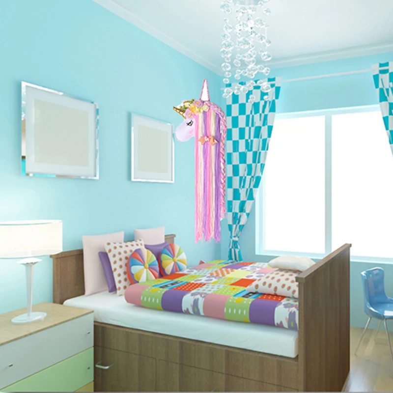 Colorful Unicorn Storage Hanging Rack INS Style Wind Chimes Girls Room Headwear Hair Clip Hairband Organizer Multiuse Home Decor